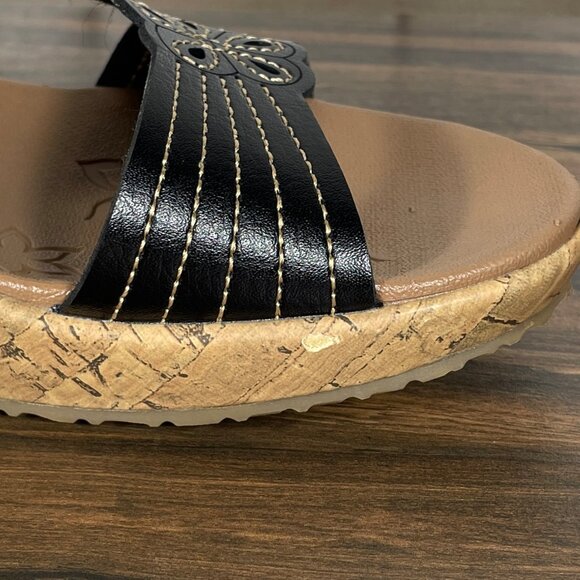 Skechers Beverlee Garden Picnic Womens Size 7 Shoes Black Luxe Foam Slide Sandal - Picture 4 of 13